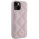 Guess iPhone 15 vāciņš Quilted Metal Logo, rozā