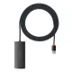 Baseus Lite Series HUB 4-portu (USB-A uz 4x USB-A 3.0) 2 m melns (WKQX030201)