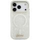 Guess IML Shell Script металлический MagSafe чехол для iPhone 17 Pro Max – белый