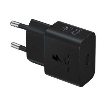Samsung EP-T2510NBEGEU 25W SFC USB‑C GaN sienas lādētājs – melns