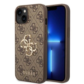 Guess 4G Big Metal Logo vāciņš Apple iPhone 15, brūns