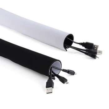 Maclean MCTV-672 neoprēna kabeļu organizators, 110mm x 2m, melns/balts