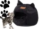 Soft Cat and Dog Bed House Cave, 32x30cm, Black