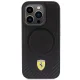 Ferrari iPhone 15 Pro vāciņš Carbon Metal Logo MagSafe, melns