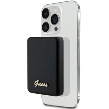 Внешний аккумулятор Guess MagSafe Metal Script Logo 3000mAh, черный
