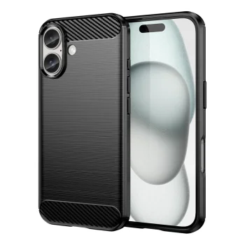 Carbon Case for iPhone 16 Plus TPU Case - Black