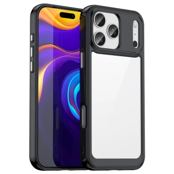 Outer Space iPhone 17 Pro vāciņš ar MagSafe, melns caurspīdīgs