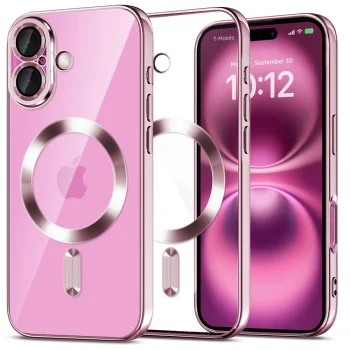 Tech-Protect MagFlex vāciņš Apple iPhone 16, Caurspīdīgs/Rozā