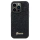 Guess iPhone 14 Pro vāciņš Disco Script Metal, melns