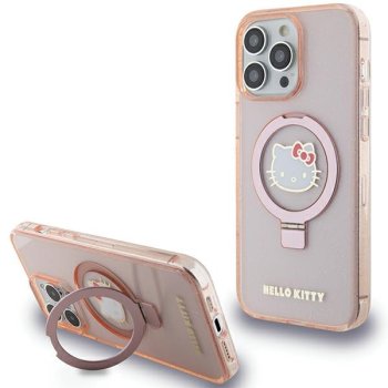 Hello Kitty iPhone 15 Pro Max Case Ring Stand Glitter MagSafe, Pink