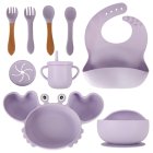 Silikona bērnu trauku komplekts 9 elementi, violets | Set of silicone children's dishes 9 elements