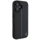 Mercedes iPhone 16 vāciņš Blue Line Leather MagSafe, melns