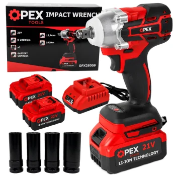 Аккумуляторный ударный гайковерт OPEX TOOLS OPX28009 21V 350Nm с 2...