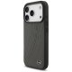 Mercedes ādas Maciņš ar Lielu Laurel Leave MagSafe priekš iPhone 17 Pro - Melns un Pelēks | Leather Large Phone...