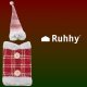 Ruhhy 22589 Christmas Bottle Cover with Hat, Red and Grey