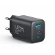 Сетевое зарядное устройство Joyroom JR-TO1 GaN 45W USB-C USB-A Черное