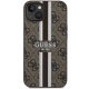Guess iPhone 14 Plus vāciņš 4G Printed Stripes MagSafe, brūns