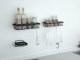 Loft Style Bathroom Shower Shelf with 4 Hooks, Black