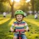 Детский велосипедный шлем Trike Fix с LED, M (55-58 см), темно-зеленый