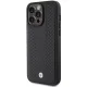 BMW iPhone 15 Pro Max Case Leather Diamond Pattern, Black