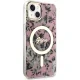 Чехол Guess для iPhone 14 Flower MagSafe, розовый
