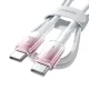Joyroom S-A42 Crystal-Clear USB-C uz USB-C kabelis 1.2m, Balts