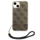 Чехол Guess 4G Print Strap для iPhone 14 Plus, коричневый