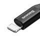 USB - Lightning kabelis Baseus Fish Eye Spring 1m 2A Melns