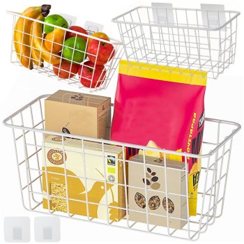 Piekaramais grozs metāla organizators piekaramais plaukts balts stiprs | Hanging basket metal organizer hanging shelf...