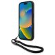BMW iPhone 16 Pro Max vāciņš Signature Leather Wordmark Cord, melns