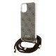 Guess iPhone 15 / 14 / 13 vāciņš Crossbody Cord 4G Print, brūns