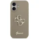Чехол Guess для iPhone 17 Silicone Big 4G Script, коричневый