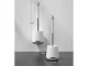 Silicone Toilet Brush with Holder, Wall-Mounted/Freestanding, White/Grey