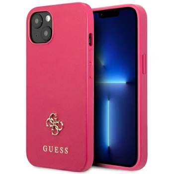 Apple iPhone 13 Mini 5,4" Guess Saffiano 4G Small Metal Logo Case Cover, Pink | Чехол Кейс Бампер...