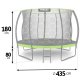 Neo-Sport dārza batuts 435 cm (14 ft) ar iekšējo tīklu un kāpnēm, zaļš
