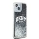 DKNY iPhone 15 vāciņš Liquid Glitters Arch Logo, melns