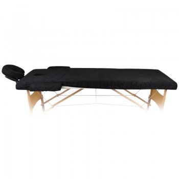 Palags masāžas galdam, kušetei TERRY BED SHEET, melns| The sheet foldable massage table, black