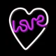 Светодиодный неон Neolia NNE02 LOVE W SERCU, Белый/Фиолетовый