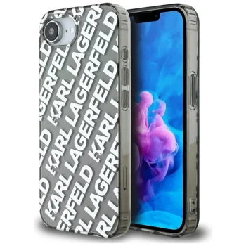 Karl Lagerfeld IML Repeat Logo vāciņš iPhone 16e, sudraba