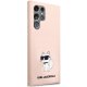 Karl Lagerfeld Liquid Silicone Ikonik Choupette case Samsung Galaxy S23 Ultra S918 Pink