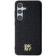 DKNY Samsung Galaxy S24 Case Leather Pattern Metal Logo MagSafe, Black