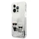 Чехол Karl Lagerfeld Liquid Glitter Karl & Choupette для iPhone 13 Pro / 13 - Серебристый