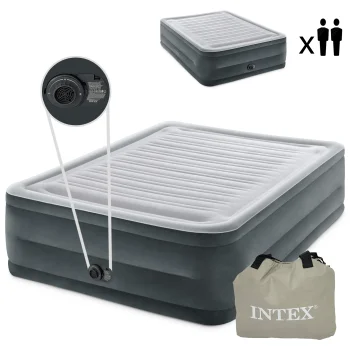 Intex 64418ND divvietīgs piepūšamais matracis ar elektrisko sūkni, 203x152x56 cm