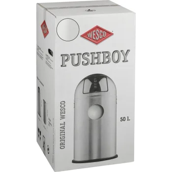 Wesco Pushboy atkritumu tvertne 50L, matēti balta