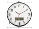 Sienas pulkstenis liels kluss 30cm apaļš rādītājs datums temperatūra koksne | Wall clock large silent round...