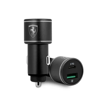 Ferrari lādētājs FEOCCALBK PD-QC 3.0 36W Fast Charge melns/melns Scuderia | charger black/black