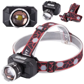 Uzlādējama LED galvas lampa ar XHP90 diodi un tālummaiņu, SQ-702