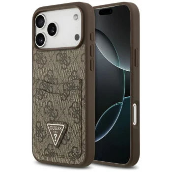 Чехол Guess 4G Nauble Card Triangle для iPhone 17 Pro Max – коричневый