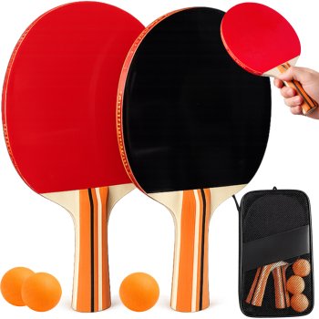 Table Tennis Set with 2 Ping Pong Paddles 3 Balls and Case
