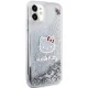 Hello Kitty iPhone 11 / XR Case Liquid Glitter Charms Kitty Head, Silver